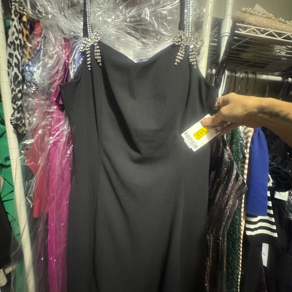 Kensie Black Dress with Rhinestone Detail - Picture 2 of 8